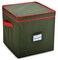 Christmas Ornament Storage - Stores up to 64 Holiday Ornaments, Adjustable Dividers, Covered Top, Two Handles. Attractive Storage Box Keeps Holiday Decorations Clean and Dry for Next Season. (Green)
